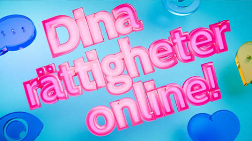 Bild med texten "Dina rättigheter online"