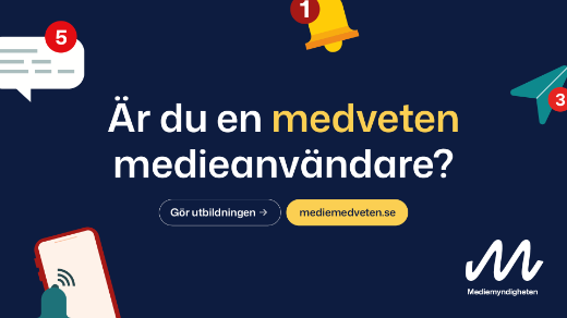 Banner med texten Är du en medveten medieanvändare?